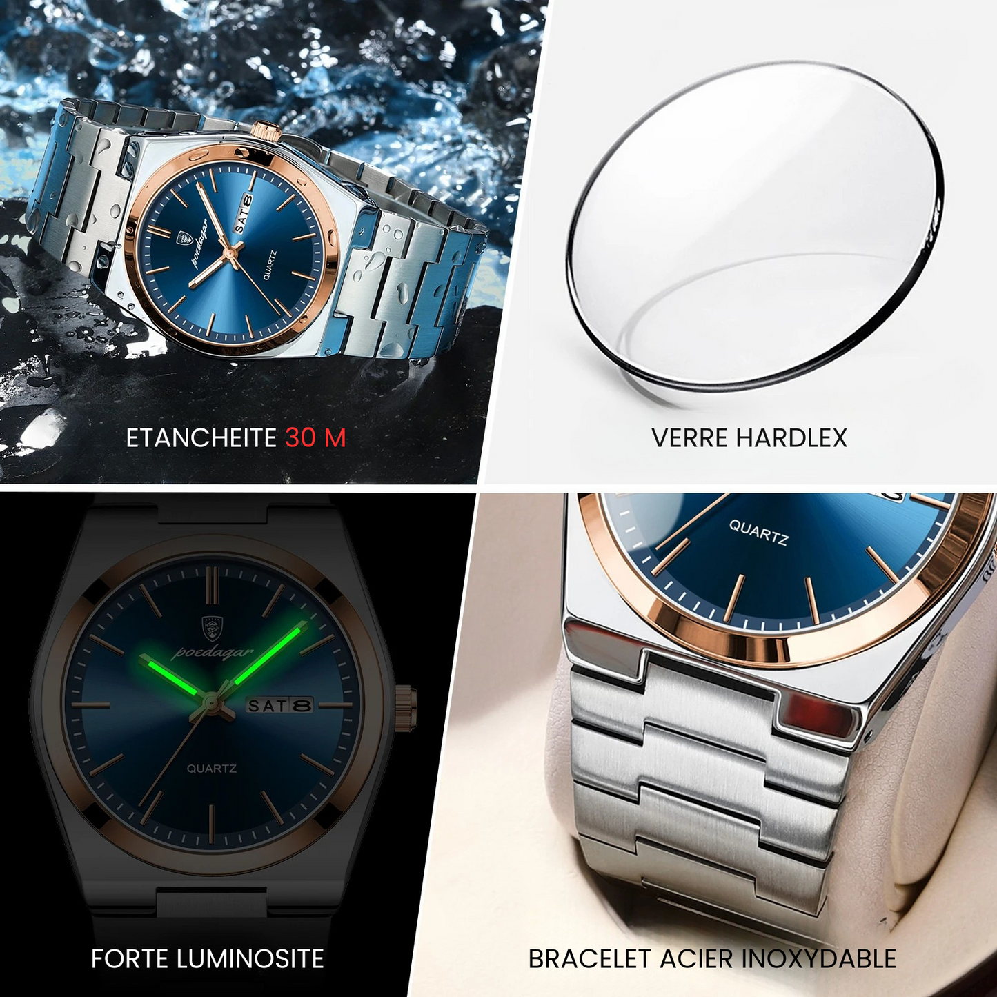 Montre quartz pour Homme Réf 930 RB - POEDAGAR