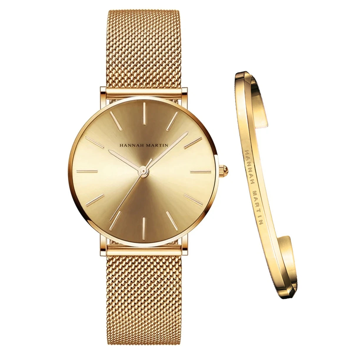 Montre quartz Minimaliste - HANNAH MARTIN (inclus en cadeau un Bracelet)