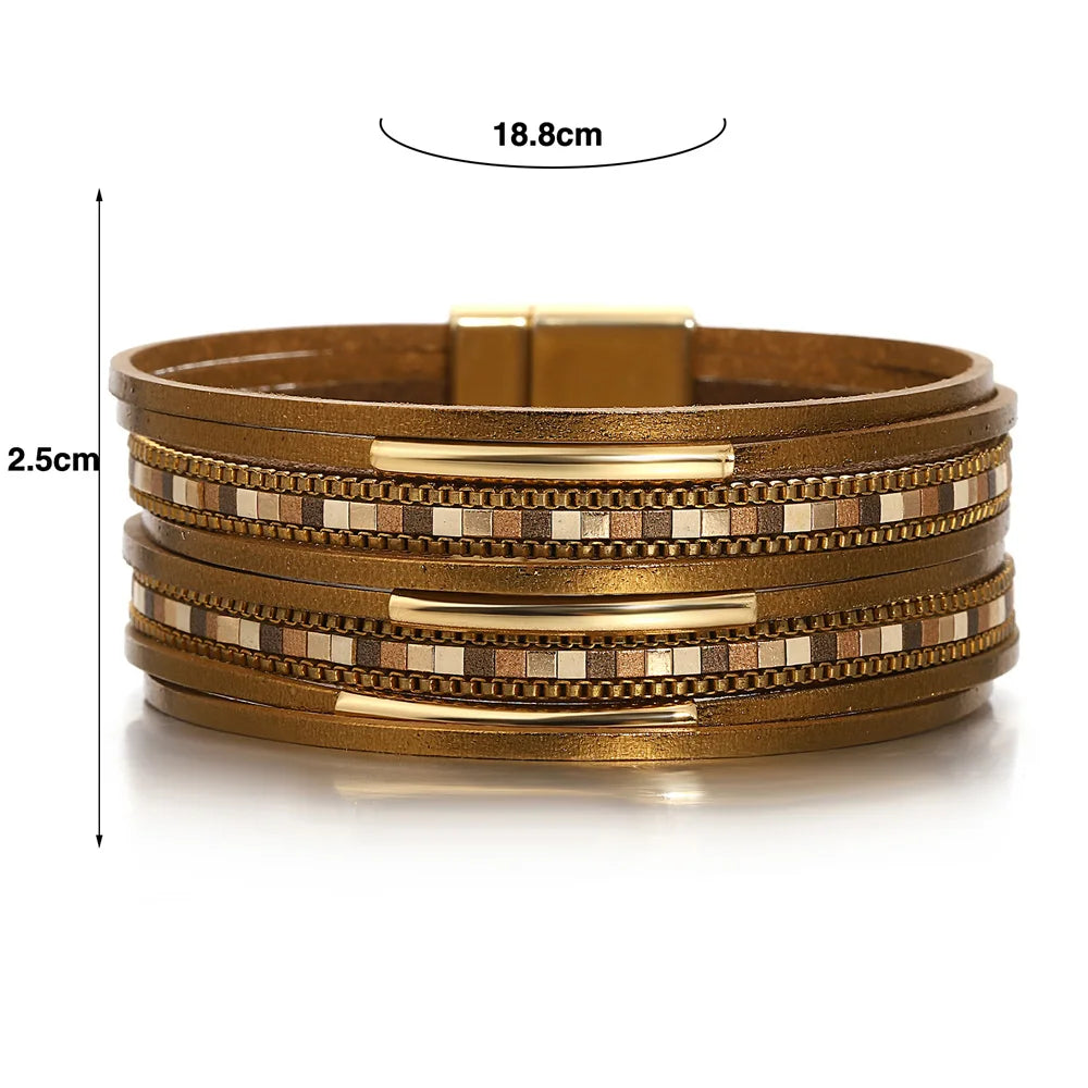 Bracelet en cuir blanc pour Femme - Trendy