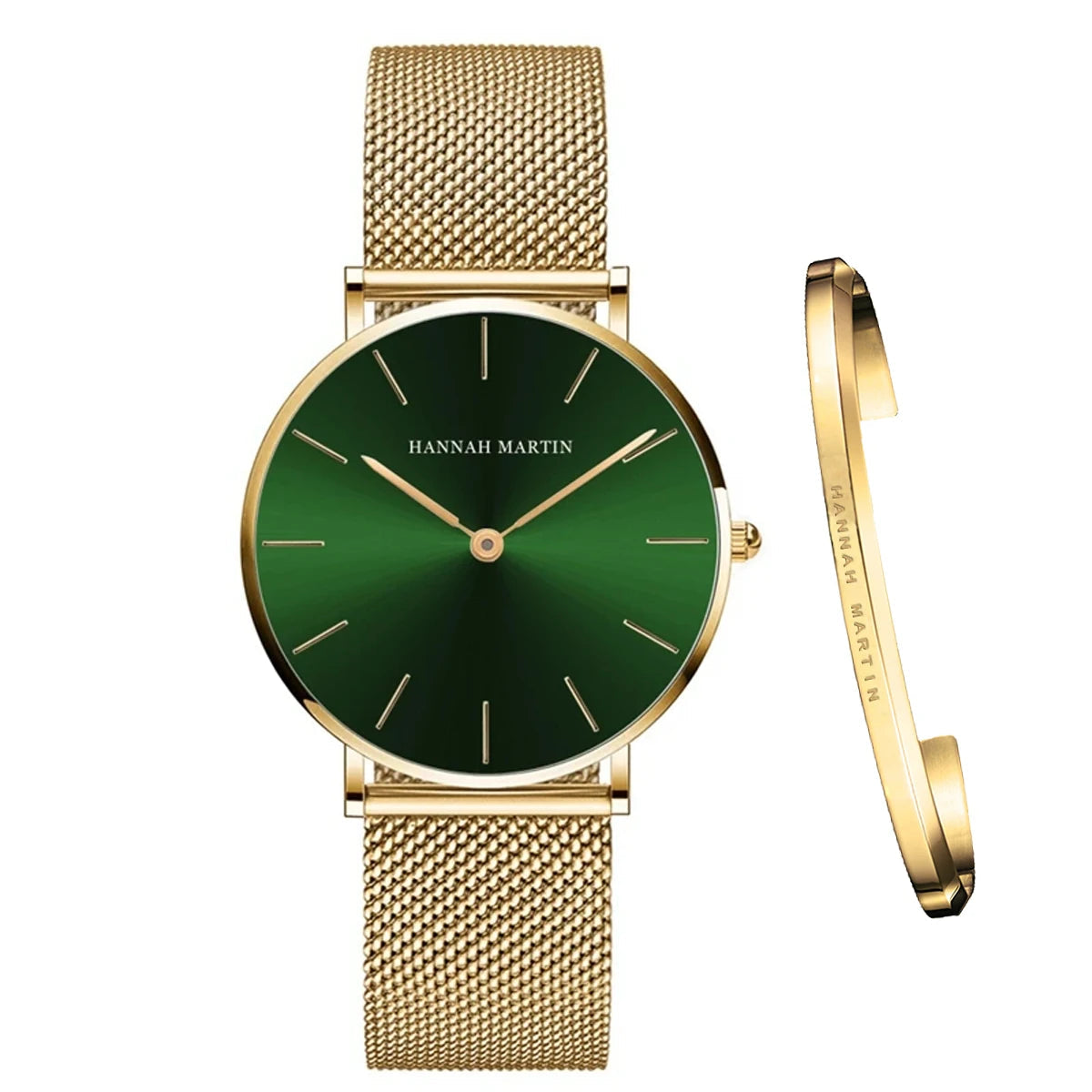 Montre quartz Minimaliste - HANNAH MARTIN (inclus en cadeau un Bracelet)