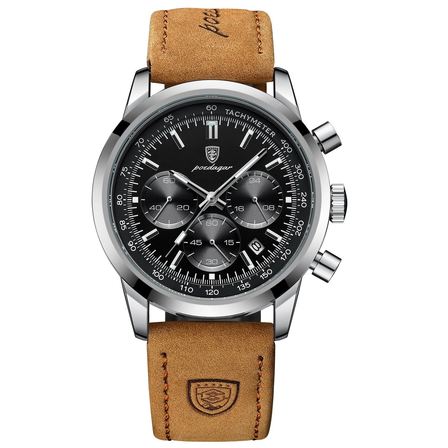 Montre quartz chronographe homme Réf 9601 - POEDAGAR