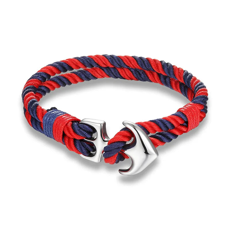 Bracelet bicolore ancre pour homme
