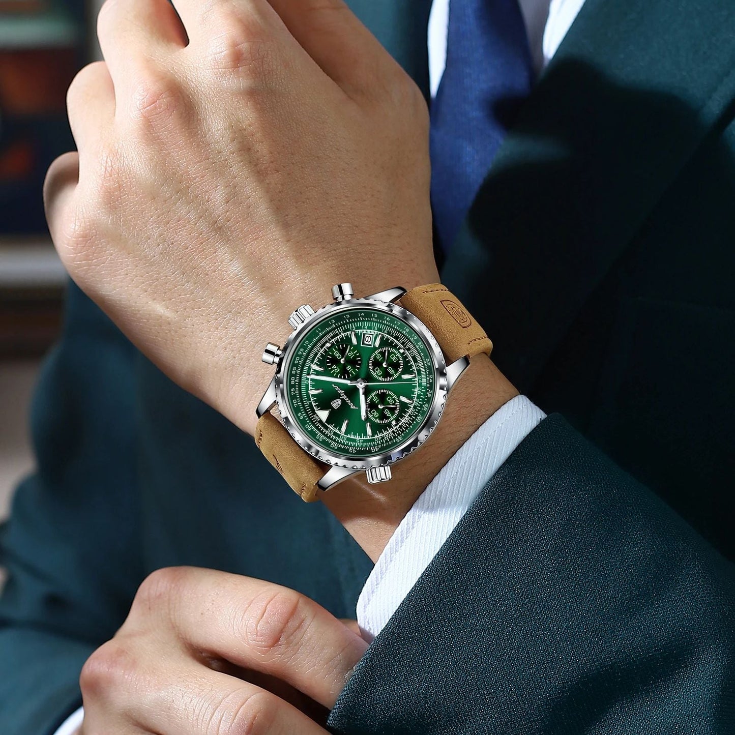 POEDAGAR 9601 - Montre quartz chronographe homme - Tendance Chic Paris