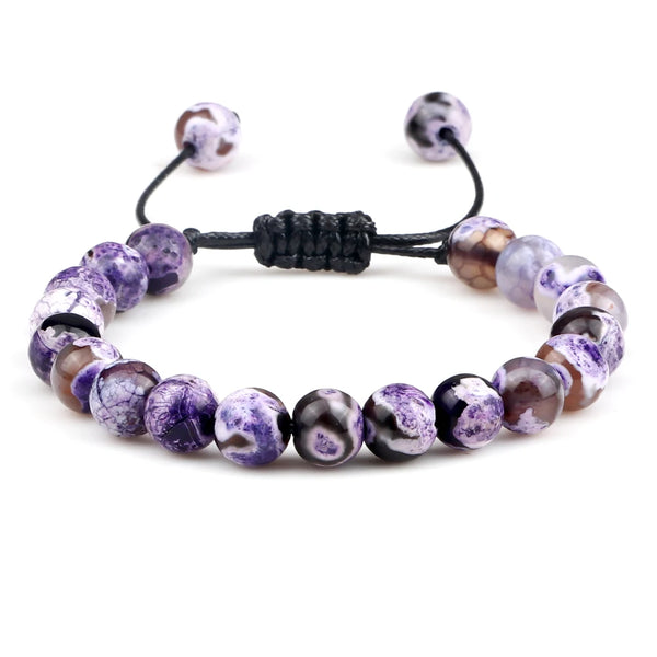 Bracelet 8mm perle couleur mauve pour femme