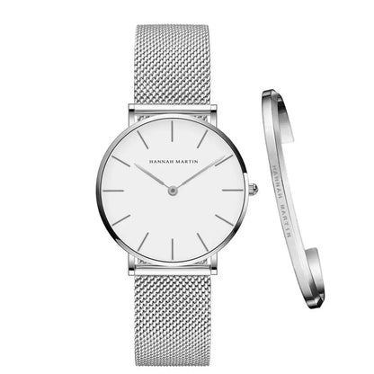 Montre quartz Minimaliste - HANNAH MARTIN (inclus en cadeau un Bracelet)