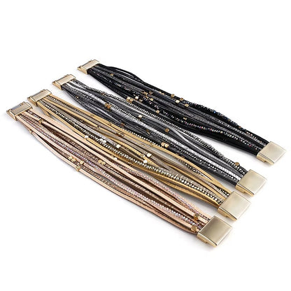 Bracelet cuir champagne femme - Élégance et style avec ALLYES