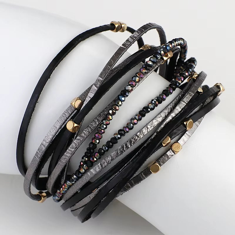 Bracelet cuir champagne femme - Élégance et style avec ALLYES