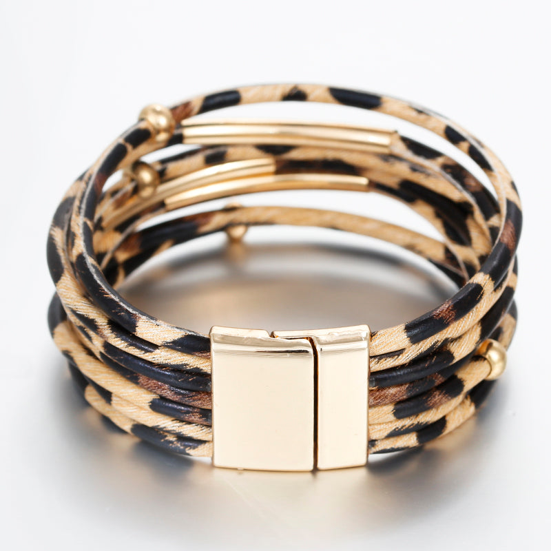 Bracelet cuir léopard femme - Élégance et style avec ALLYES