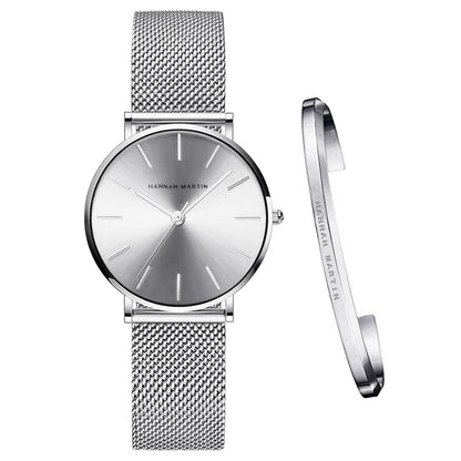 Montre quartz Minimaliste - HANNAH MARTIN (inclus en cadeau un Bracelet)