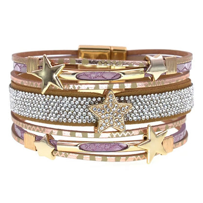 Bracelet en cuir étoile femme - Élégance et style avec WELLMORE