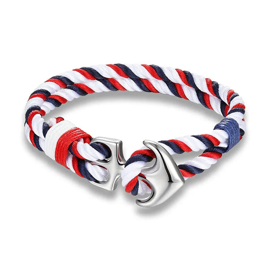 Bracelet bicolore ancre pour homme