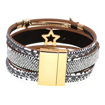 Bracelet en cuir étoile femme - Élégance et style avec WELLMORE