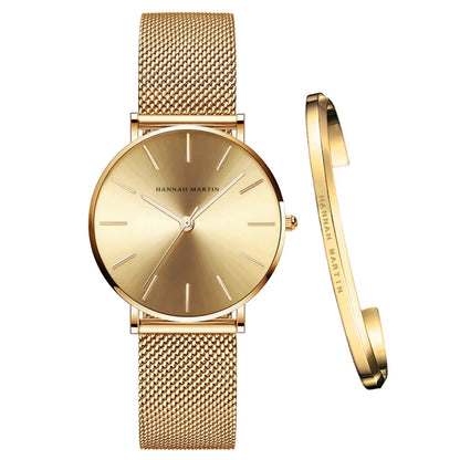 Montre quartz Minimaliste - HANNAH MARTIN (inclus en cadeau un Bracelet)