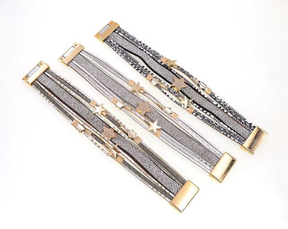 Bracelet en cuir étoile femme - Élégance et style avec WELLMORE