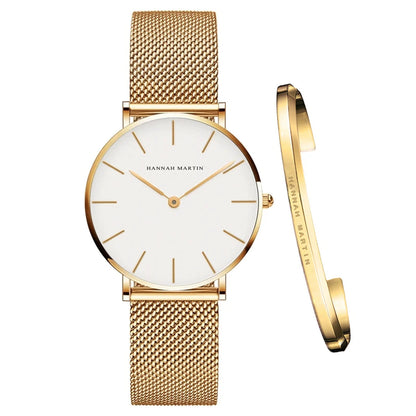 Montre quartz Minimaliste - HANNAH MARTIN (inclus en cadeau un Bracelet)