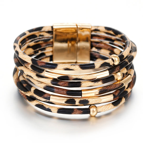 Bracelet cuir léopard femme - Élégance et style avec ALLYES