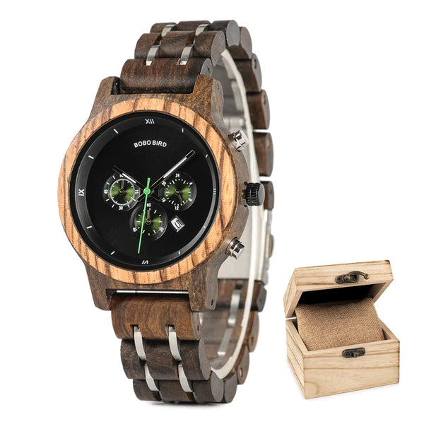 Montre Quartz en bois cadran noir pour femme - BOBO BIRD
