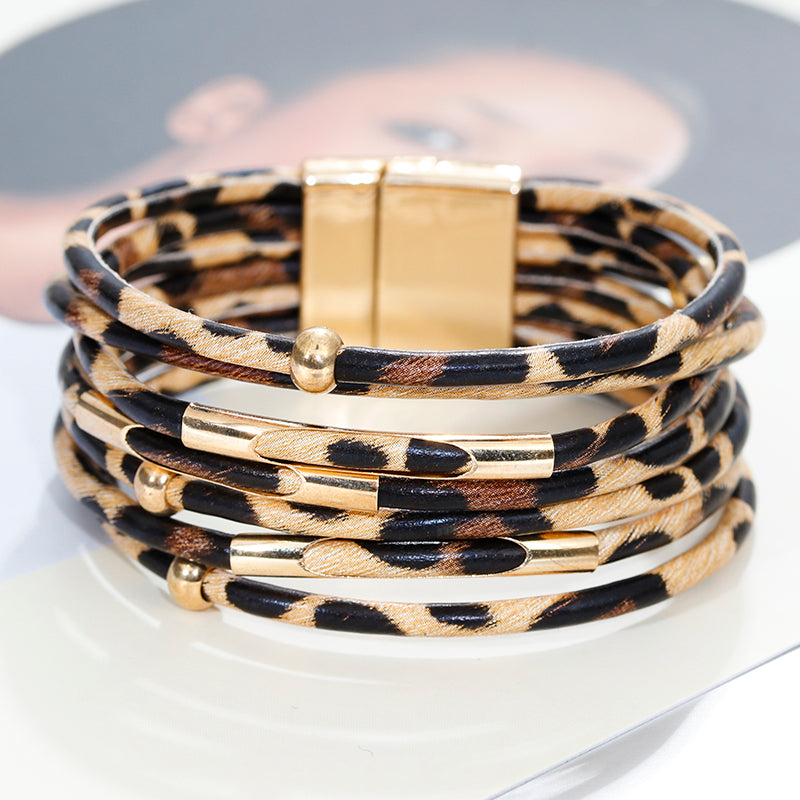 Bracelet cuir léopard femme - Élégance et style avec ALLYES