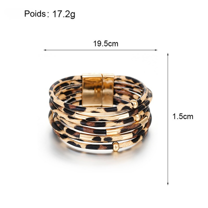 Bracelet cuir léopard femme - Élégance et style avec ALLYES