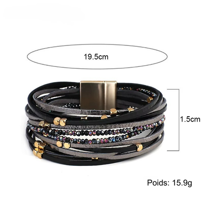 Bracelet cuir champagne femme - Élégance et style avec ALLYES